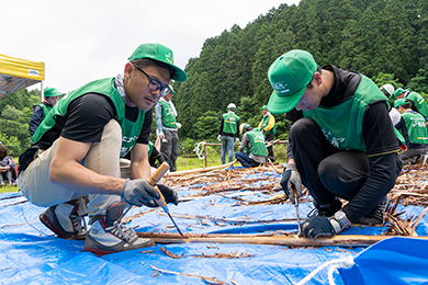 場所を移してはざぼう作り