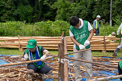 場所を移してはざぼう作り