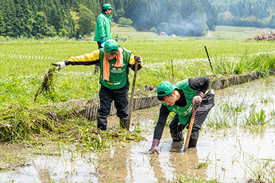 泥上げ・草刈り