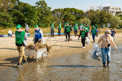 和白干潟クリーン作戦開始