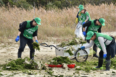 和白干潟クリーン作戦開始