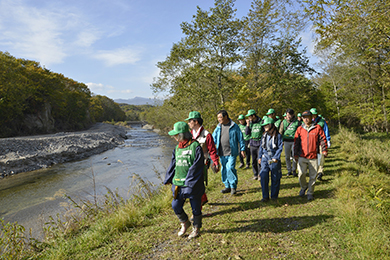 フットパスウォーキング (野生サケの遡上観察)
