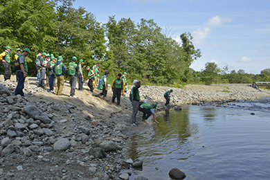 ウヨロ川の自然観察