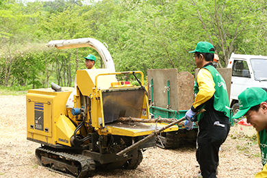 ウッドチップ作り