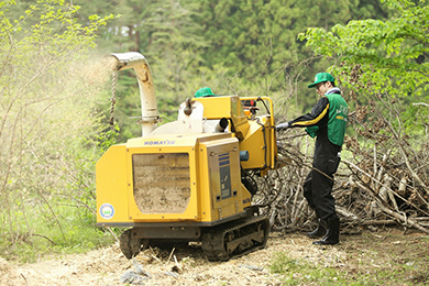 ウッドチップづくり完了