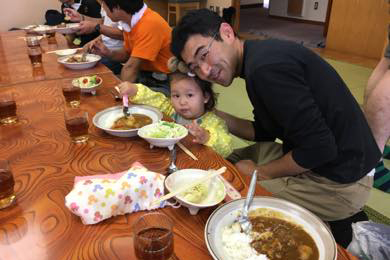 収穫されたお米を堪能