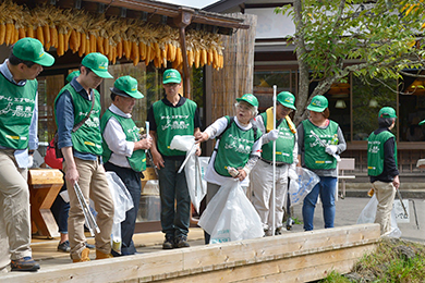 忍野八海で美化ウォーク